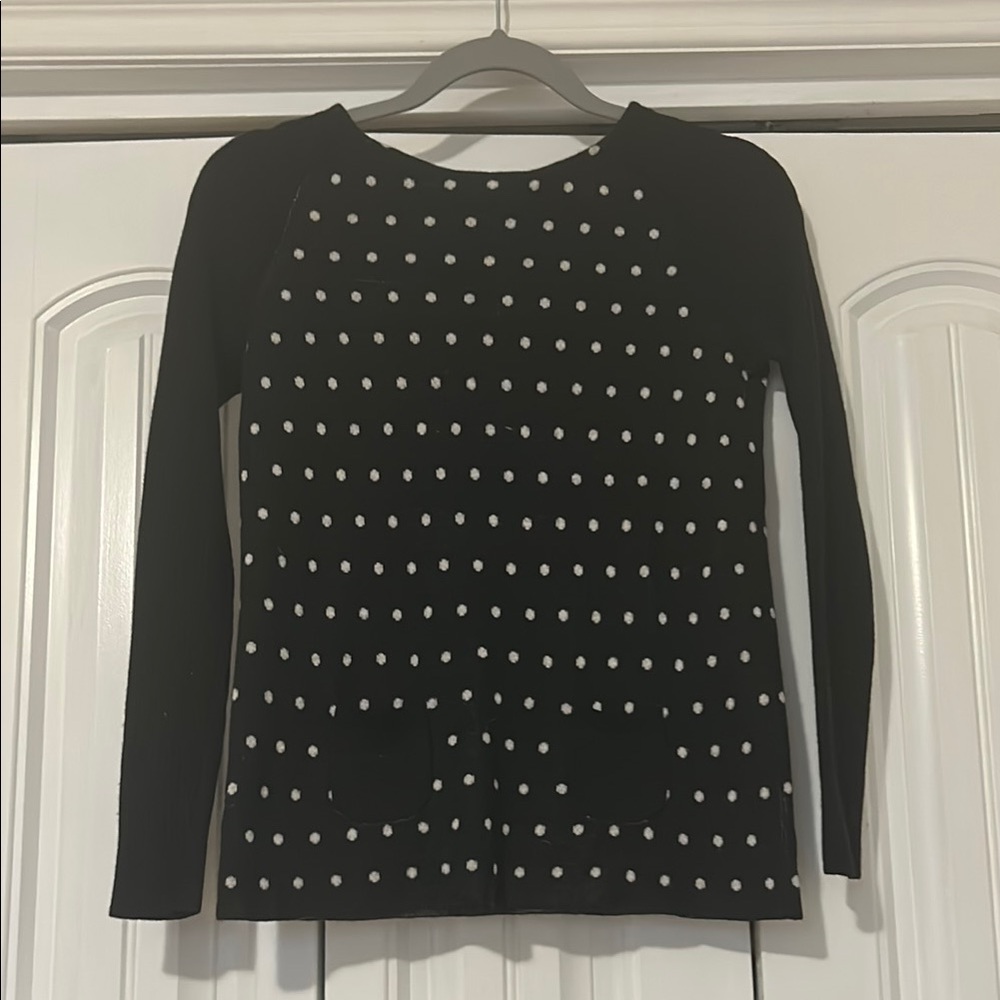 Black and White Polka Dot Sweater